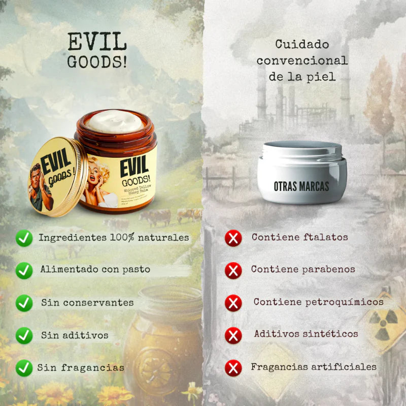 EvilGoods® - Crema Orgánica de Sebo de res - Bote de Plastico